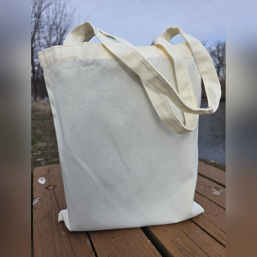 Mooshie Tote + Keychain   Mushroom Cottage Canvas Tote Bag 13x15 NWT